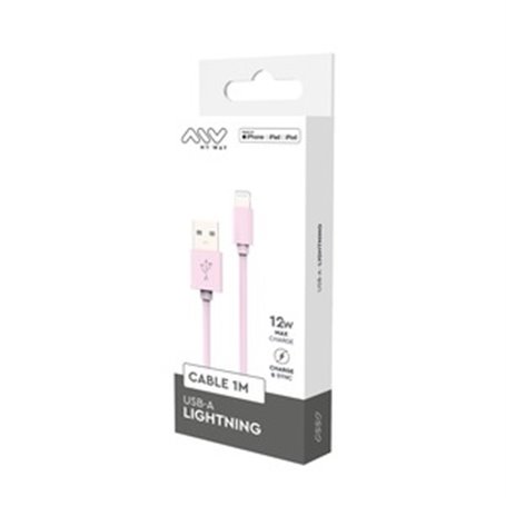 CABLE USB-A LIGHTNING 1M ROSE