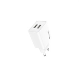 CHARGEUR SECTEUR 12W 2 USB-A PLASTIQUE RECYCLE BLANC