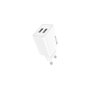 CHARGEUR SECTEUR 12W 2 USB-A PLASTIQUE RECYCLE BLANC