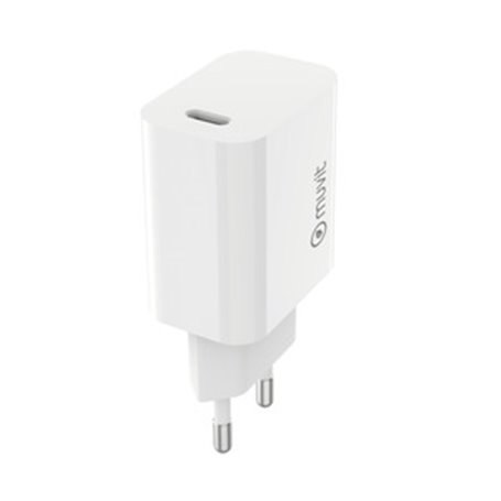 CHARGEUR SECTEUR 20W USB-C PLASTIQUE RECYCLE BLANC