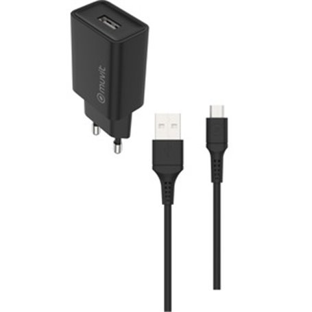 PACK CHARGEUR SECTEUR 12W + CABLE MICRO-USB NOIR