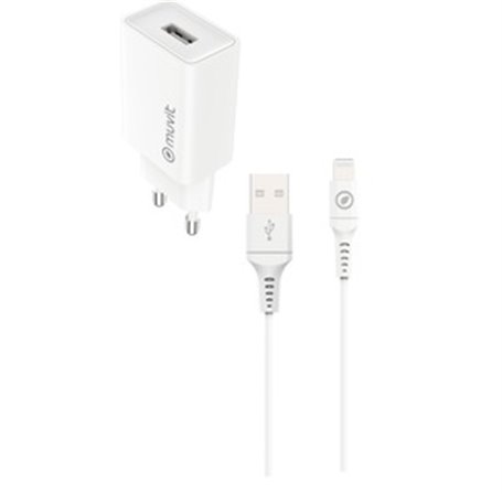 PACK CHARGEUR SECTEUR 12W + CABLE LIGHTNING BLANC