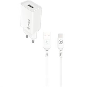 PACK CHARGEUR SECTEUR 12W + CABLE USB-C BLANC