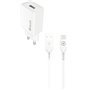 PACK CHARGEUR SECTEUR 12W + CABLE USB-C BLANC