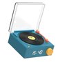 ENCEINTE BLUETOOTH RETRO LOOK PLATINE VINYLE REVEIL SMART BLEU