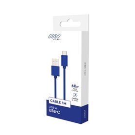 CABLE USB-A USB-C 1M BLEU