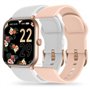 MONTRE CONNECTEE SMART ONE ROSE OR BRACELETS BLANC ET ROSE