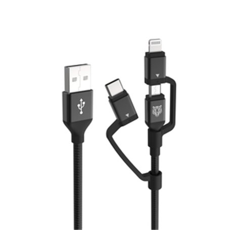 TIGER POWER LITE CABLE 3EN1 USB-A USB-C/LIGHTNING/MICRO-USB 1
