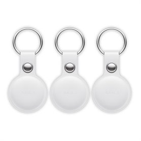 PACK 3 MITAG TRACKER PORTE-CLES SIMILI CUIR BLANC