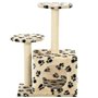 vidaXL Arbre à chat avec griffoir en sisal 60 cm Beige Motif de pattes 