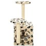 vidaXL Arbre à chat avec griffoir en sisal 60 cm Beige Motif de pattes 