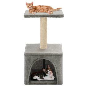 vidaXL Arbre à chat avec griffoirs en sisal 55 cm Gris