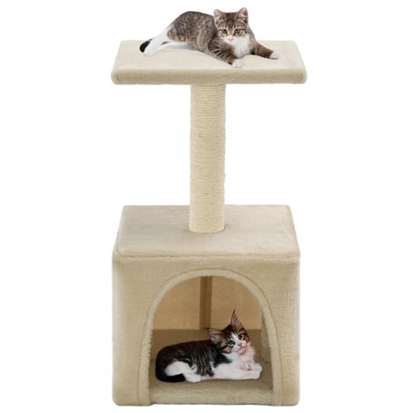 vidaXL Arbre à chat avec griffoirs en sisal 55 cm Beige