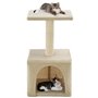 vidaXL Arbre à chat avec griffoirs en sisal 55 cm Beige