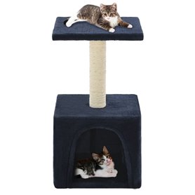 vidaXL Arbre à chat avec griffoir en sisal 55 cm Bleu foncé