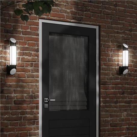 vidaXL Applique murale d'extérieur noir acier inoxydable