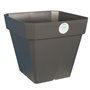 RIVIERA Pot de fleurs carré Soleilla en plastique - 39 x 39 x H 53 cm - 49 L - Gris pailleté