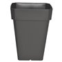 RIVIERA Pot de fleurs carré Soleilla en plastique - 39 x 39 x H 53 cm - 49 L - Gris pailleté