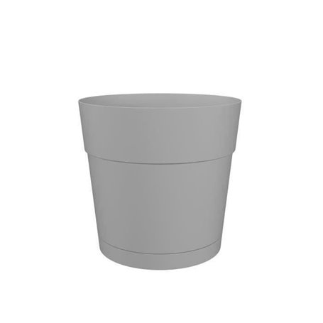 Pot a fleurs et plantes rond CAPRI LARGE - Plastique - Réservoir d'eau - diametre 35 cm - Gris clair - ARTEVASI