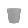 Pot a fleurs et plantes rond CAPRI LARGE - Plastique - Réservoir d'eau - diametre 35 cm - Gris clair - ARTEVASI