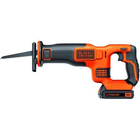 Scie Sabre sans fil BLACK+DECKER - 18V - Débattement 22mm - Livrée avec 1 batterie et 1 lame de 15cm