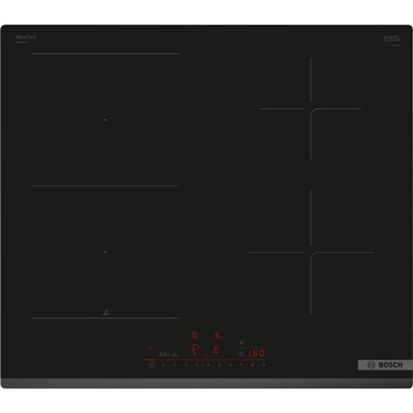 Table induction 60cm - BOSCH SER6 - PVS63KHC1E Noir - 4-foyers - Home Connect - L592xP522 mm