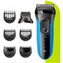 Rasoir électrique barbe homme - BRAUN - Series 3 Shave & Style 3010BT - Technologie Wet & Dry - Noir / Bleu