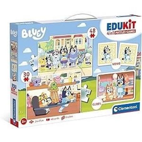 Clementoni - Edukit - Bluey - Coffret apprentissage 4 en 1 - 2 puzzles