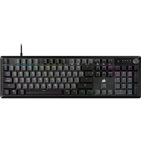 Clavier gaming mécanique - CORSAIR - K70 CORE RGB - Switchs linéaires CORSAIR Red - Insonorisation - Molette rotative - Gris