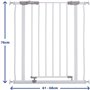 Barriere de sécurité - DREAMBABY - AVA - Montée par pression - 61-68 x 76 cm - Double verrouillage - Blanc