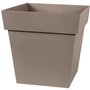 EDA Pot de fleur carré Toscane - 32 x 32 x H 32 cm - 22 L - Taupe