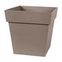 EDA Pot de fleur carré Toscane - 32 x 32 x H 32 cm - 22 L - Taupe