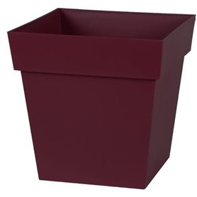 EDA Pot de Fleur Carré TOSCANE 32 cm - Volume 22 L - 32 x 32 x 32 cm - Rouge bourgogne