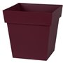 EDA Pot de Fleur Carré TOSCANE 32 cm - Volume 22 L - 32 x 32 x 32 cm - Rouge bourgogne