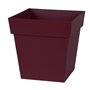 EDA Pot de Fleur Carré TOSCANE 32 cm - Volume 22 L - 32 x 32 x 32 cm - Rouge bourgogne