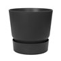 ELHO Greenville Pot de fleurs rond 47 - Noir - Ø 47 x H 44 cm - extérieur - 100% recyclé