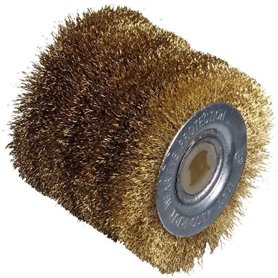 Brosse métallique large - fil laitonné de 0