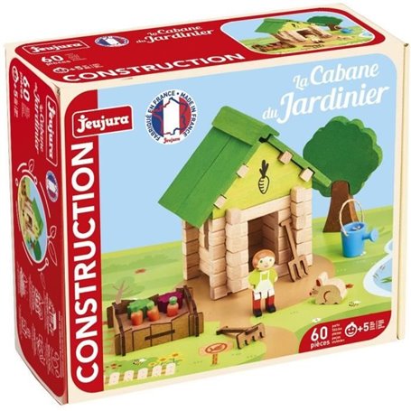 La Cabane du Jardinier 60 Pieces - JEUJURA - Jeu de Construction en Bois Naturel