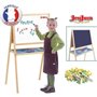 Jeujura - Tableau Double face Créatifs en Bois (craies + feutres)