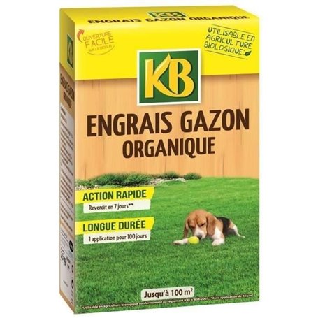 KB Engrais gazon organique Bio - 100 m²