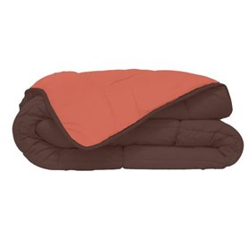 Couette - CALGARY - Microfibre 400g/m² - Chocolat & Corail