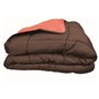 Couette - CALGARY - Microfibre 400g/m² - Chocolat & Corail