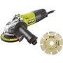 Meuleuse d'angle RYOBI 800W 125mm - Découpe de brique et parpaing - Electrique