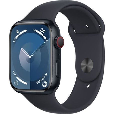 Apple Watch Series 9 GPS - 45mm - Boîtier Midnight Aluminium - Bracelet Midnight Sport Band - M/L