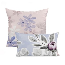 Set de housses de coussin HappyFriday Delicate bouquet Multicouleur 2 Pièces