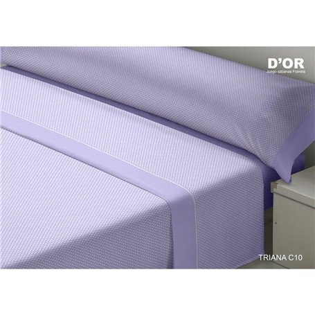 Jeu de draps D'Or TRIANA Mauve Lit 1 persone Franela