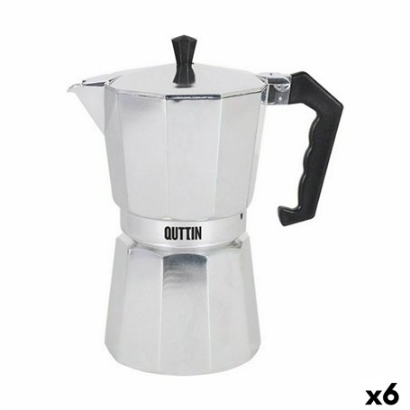 Cafetière Italienne Quttin 6 Tasses Aluminium (6 Unités)