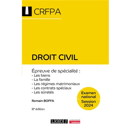 Droit civil - CRFPA - Examen national Session 2024