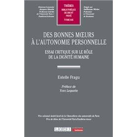 Des bonnes moeurs à l'autonomie personnelle