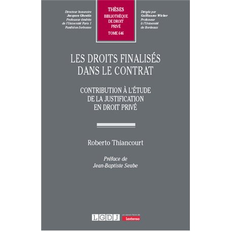 Les droits finalisés dans le contrat